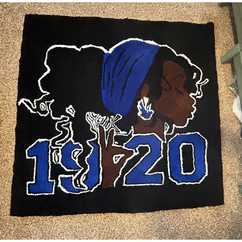 Zeta Phi Beta Sorority Custom Handmade Rug Tapestry 4' X 4'
